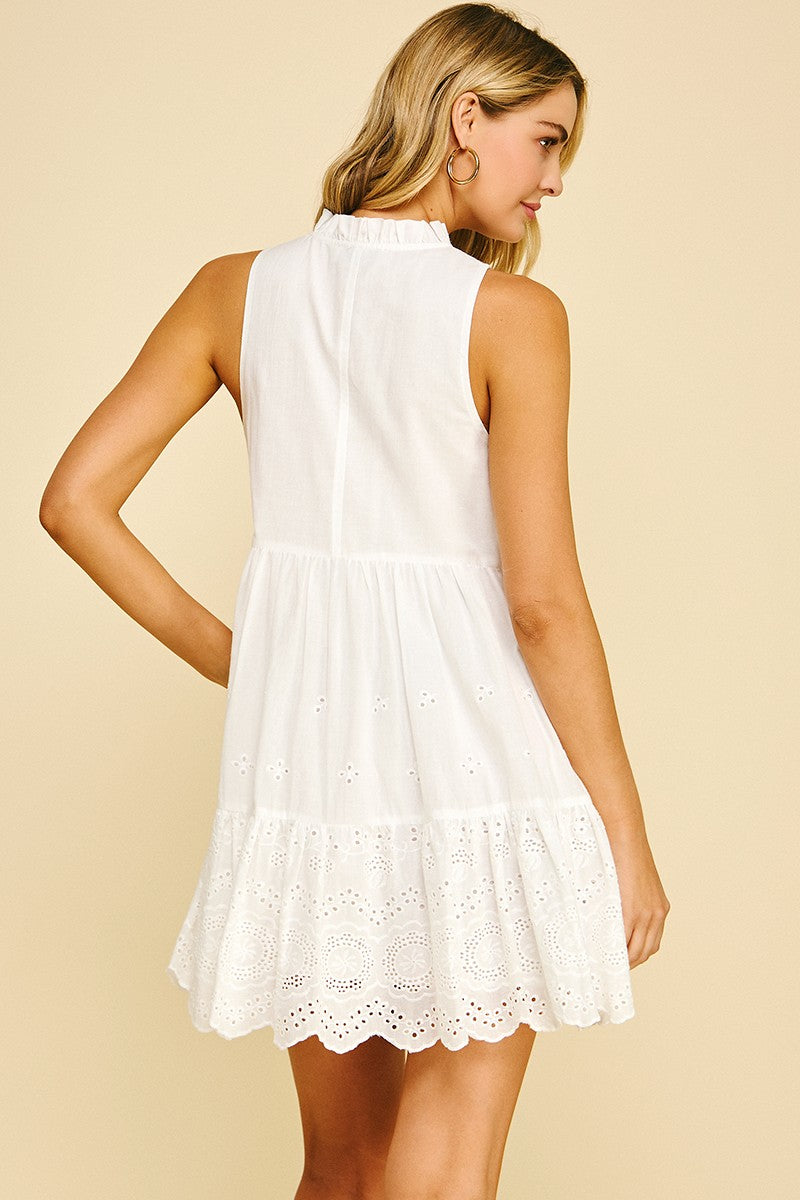 FLORAL CUTOUT BUTTON DOWN MINI DRESS
