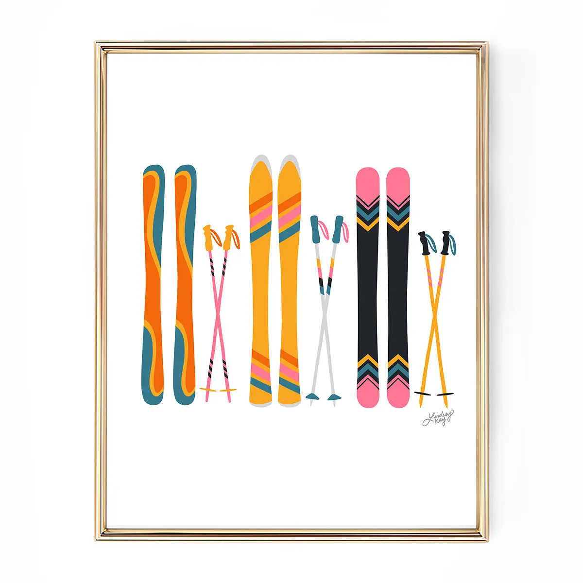 SKI'S ILLUSTRATION PRINT (RETRO) 8X10