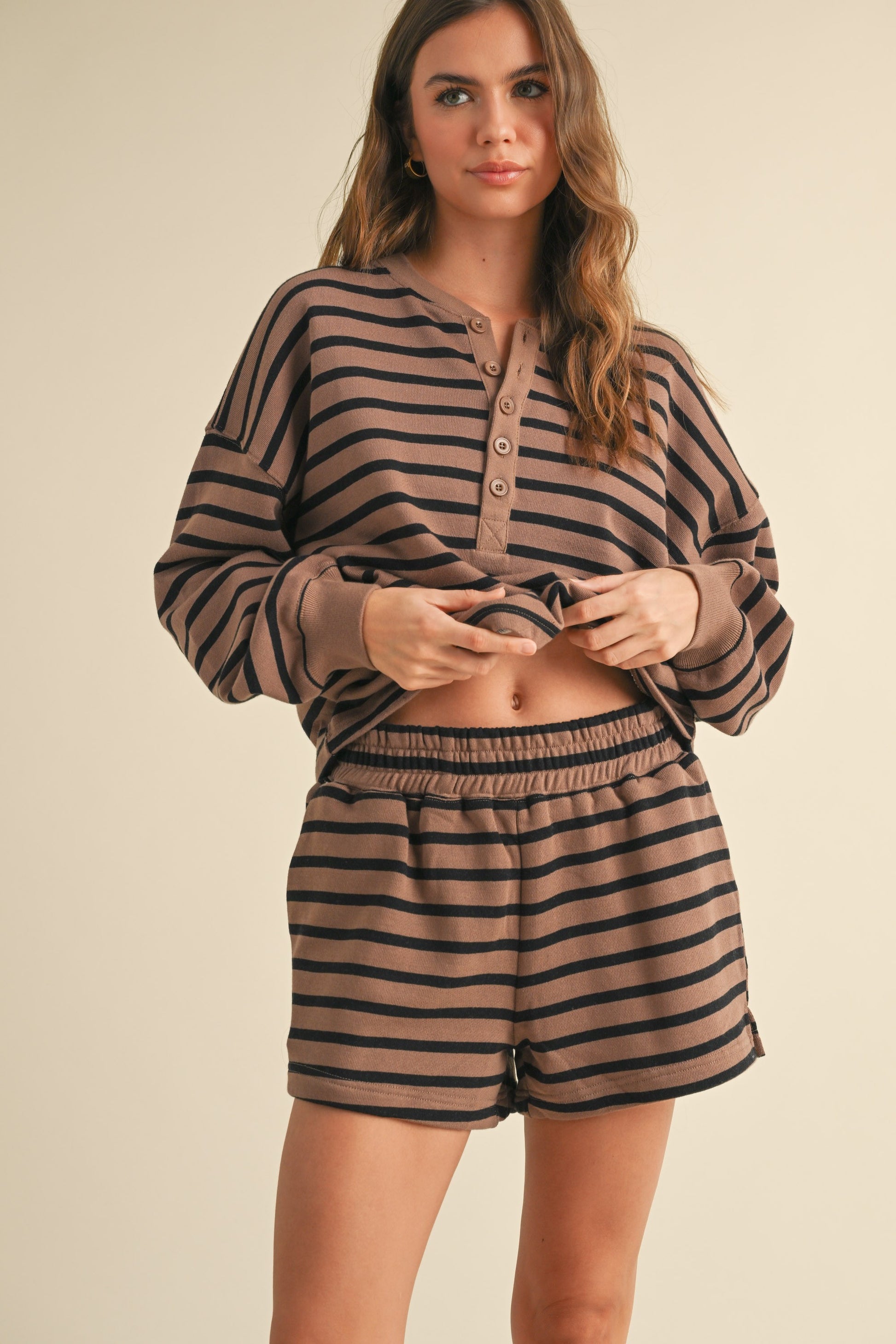 BROWN STRIPE SET