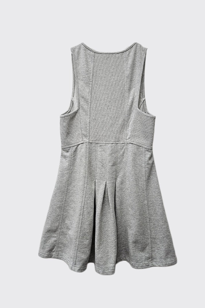 COTTON TERRY MINI PLEAT DRESS