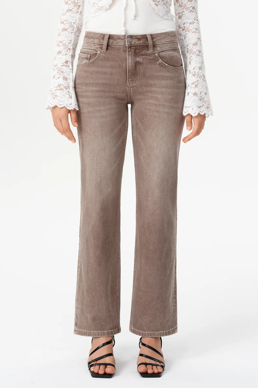 BAYEAS BRIAR MID RISE STRAIGHT LEG JEAN (COFFEE)