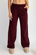 DK CHERRY FLEECE PLEATED PANT