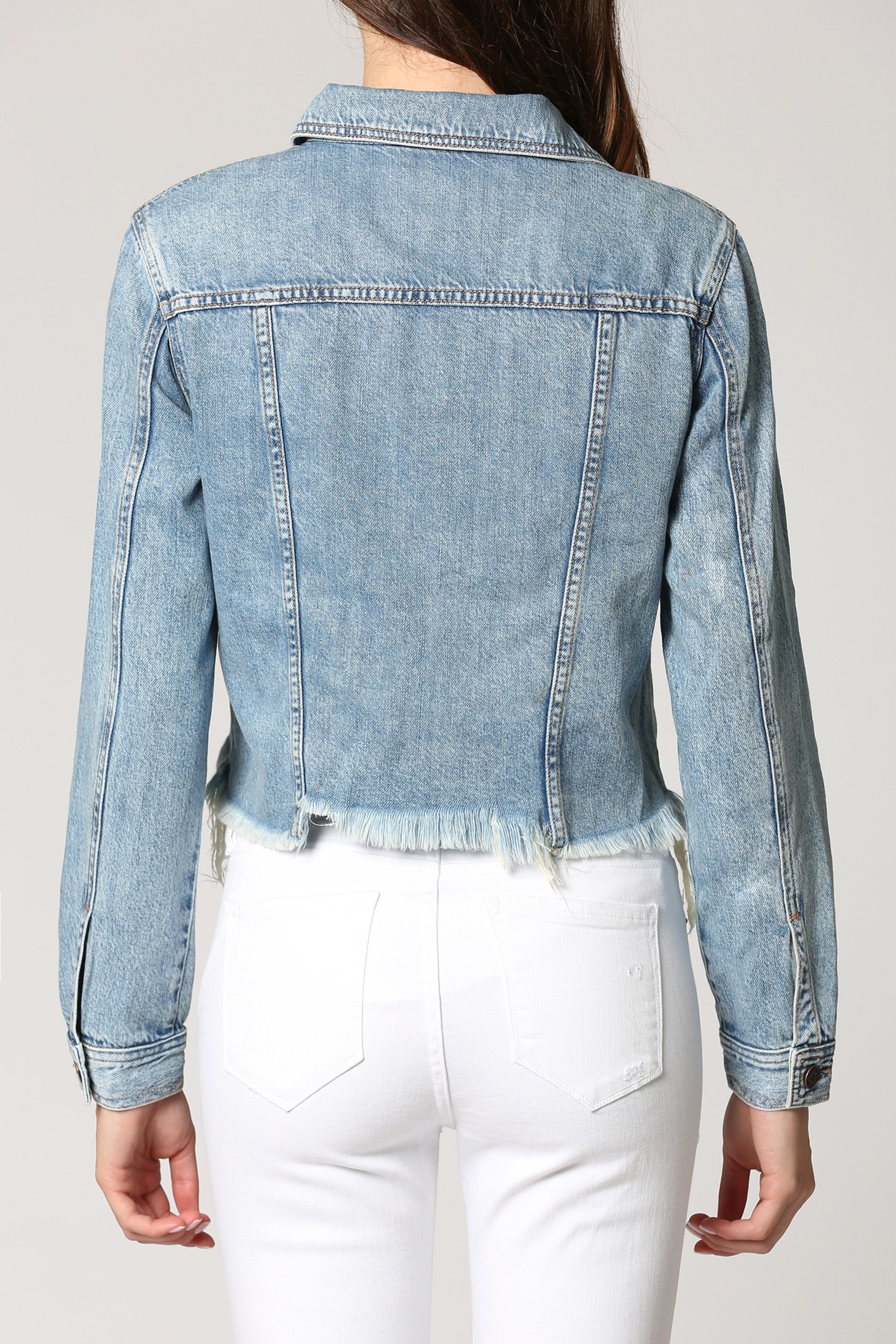 MW DISTRESSED CROP JEAN JACKET