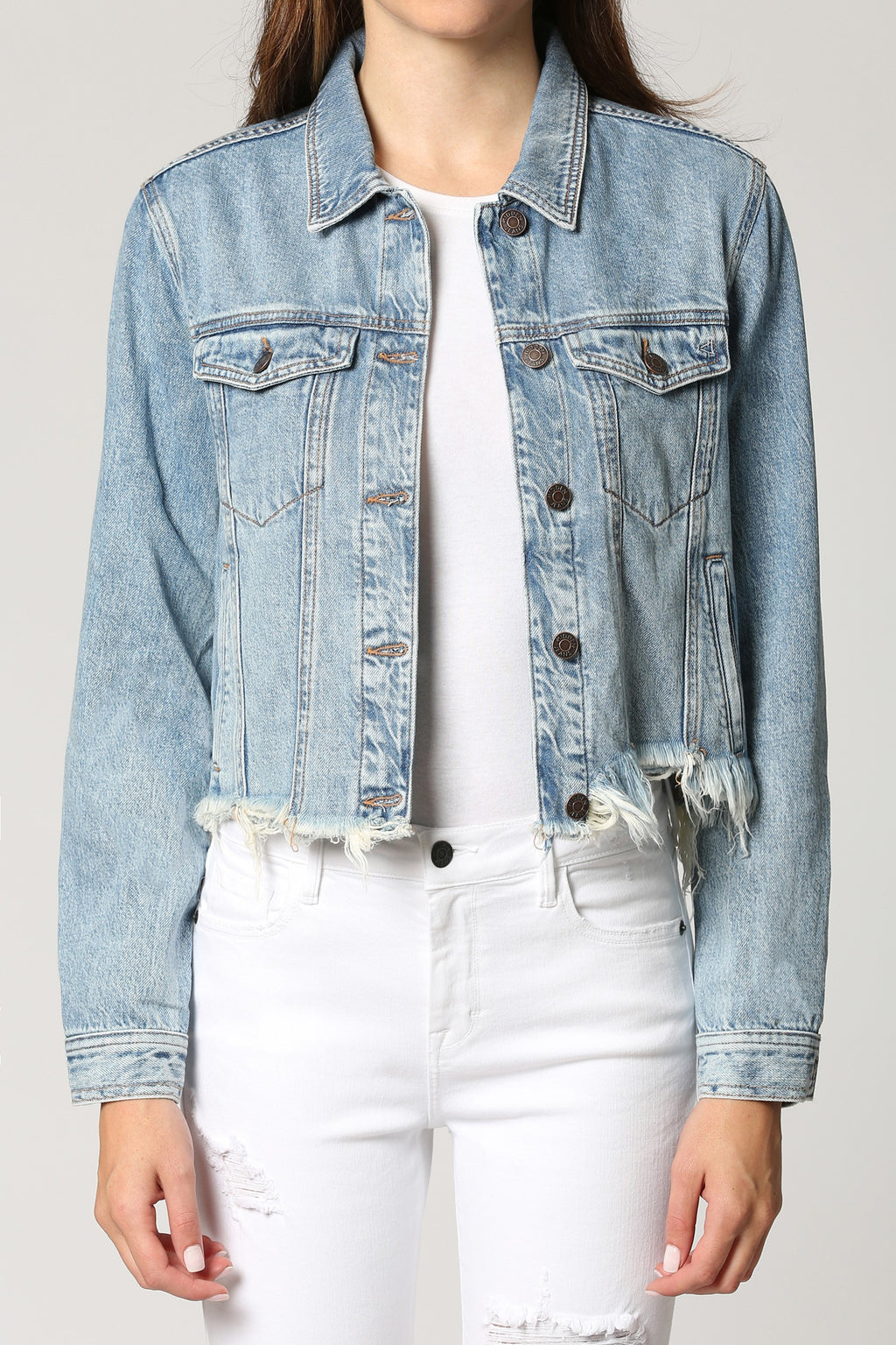 MW DISTRESSED CROP JEAN JACKET