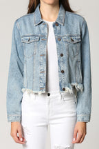 MW DISTRESSED CROP JEAN JACKET