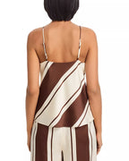 ALLIE STRIPE CREAM/BROWN TANK TOP