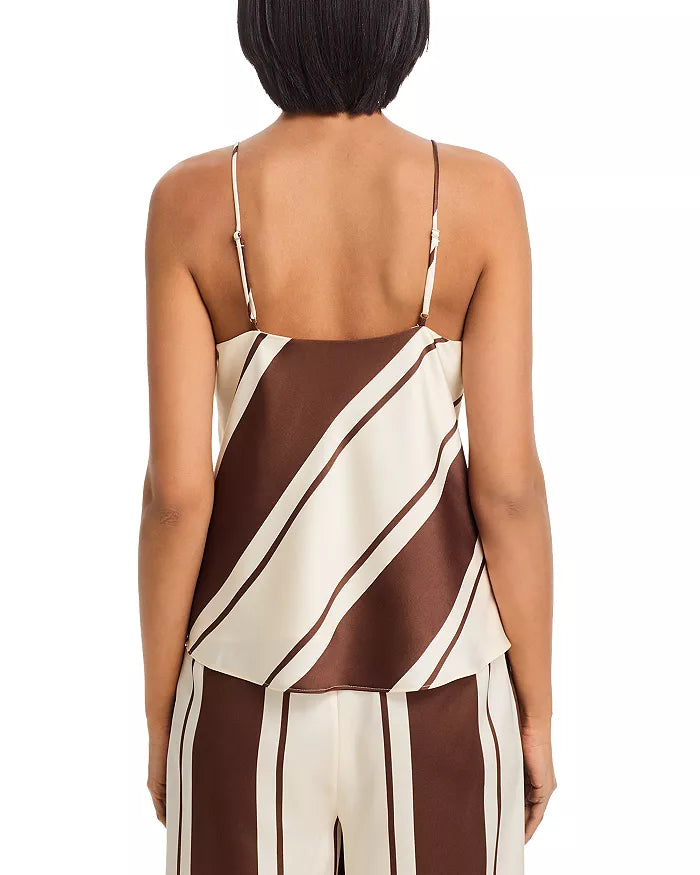 ALLIE STRIPE CREAM/BROWN TANK TOP