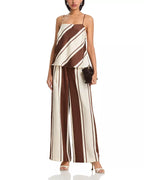 ALLIE STRIPE CREAM/BROWN TANK TOP