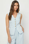 PATTY BLUE LINEN VEST
