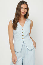 PATTY BLUE LINEN VEST
