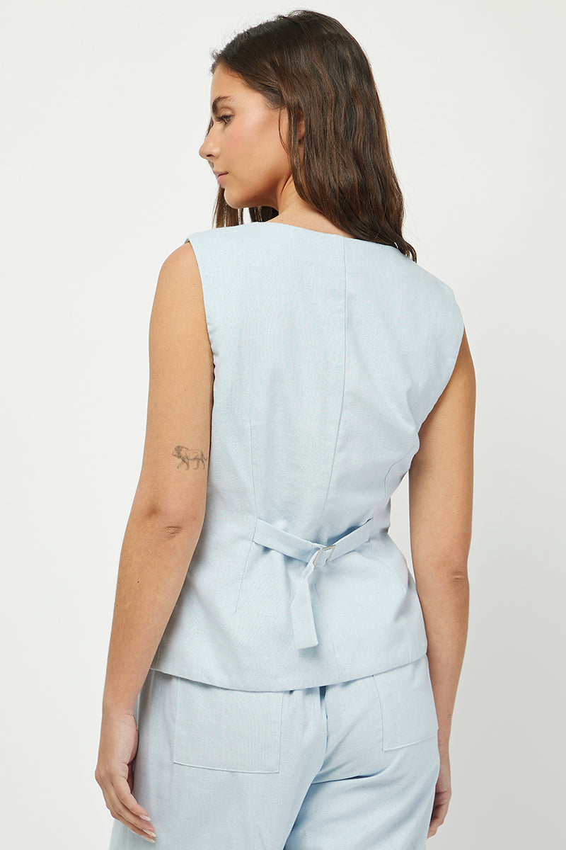 PATTY BLUE LINEN VEST