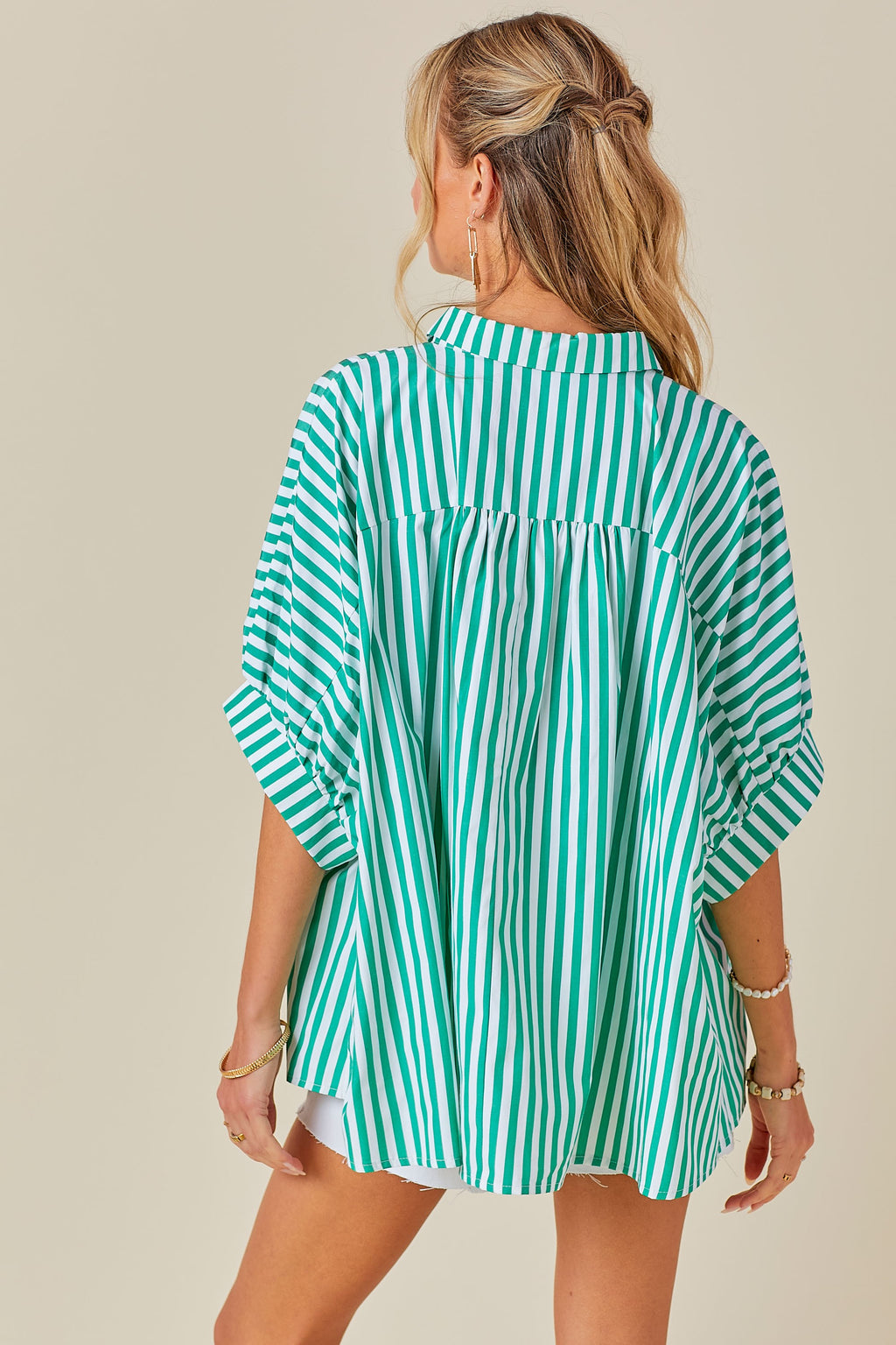 OVERSIZED BUTTON DOWN STRIPED SHIRT