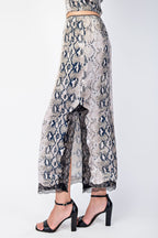 SNAKESKIN LACE SKIRT