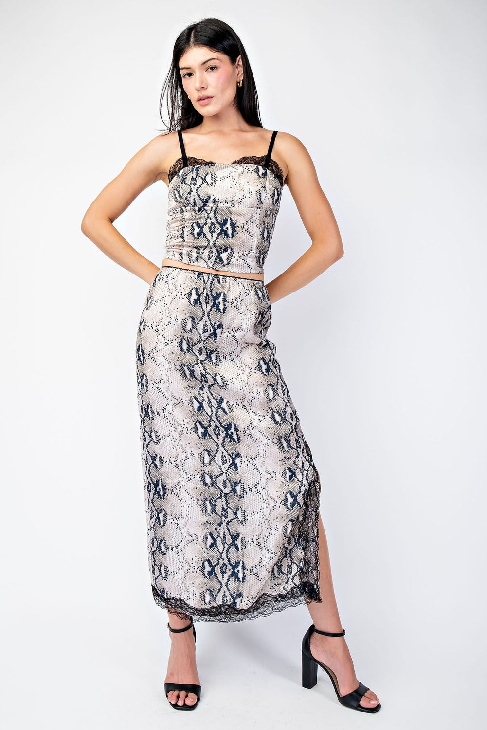 SNAKESKIN LACE SKIRT
