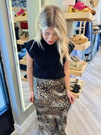 LEOPARD CHIC SATIN SKIRT