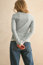 LIGHT WEIGHT GREY LS TOP