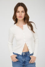 SNAP BUTTON DOWN LONG SLEEVE TOP