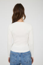 SNAP BUTTON DOWN LONG SLEEVE TOP