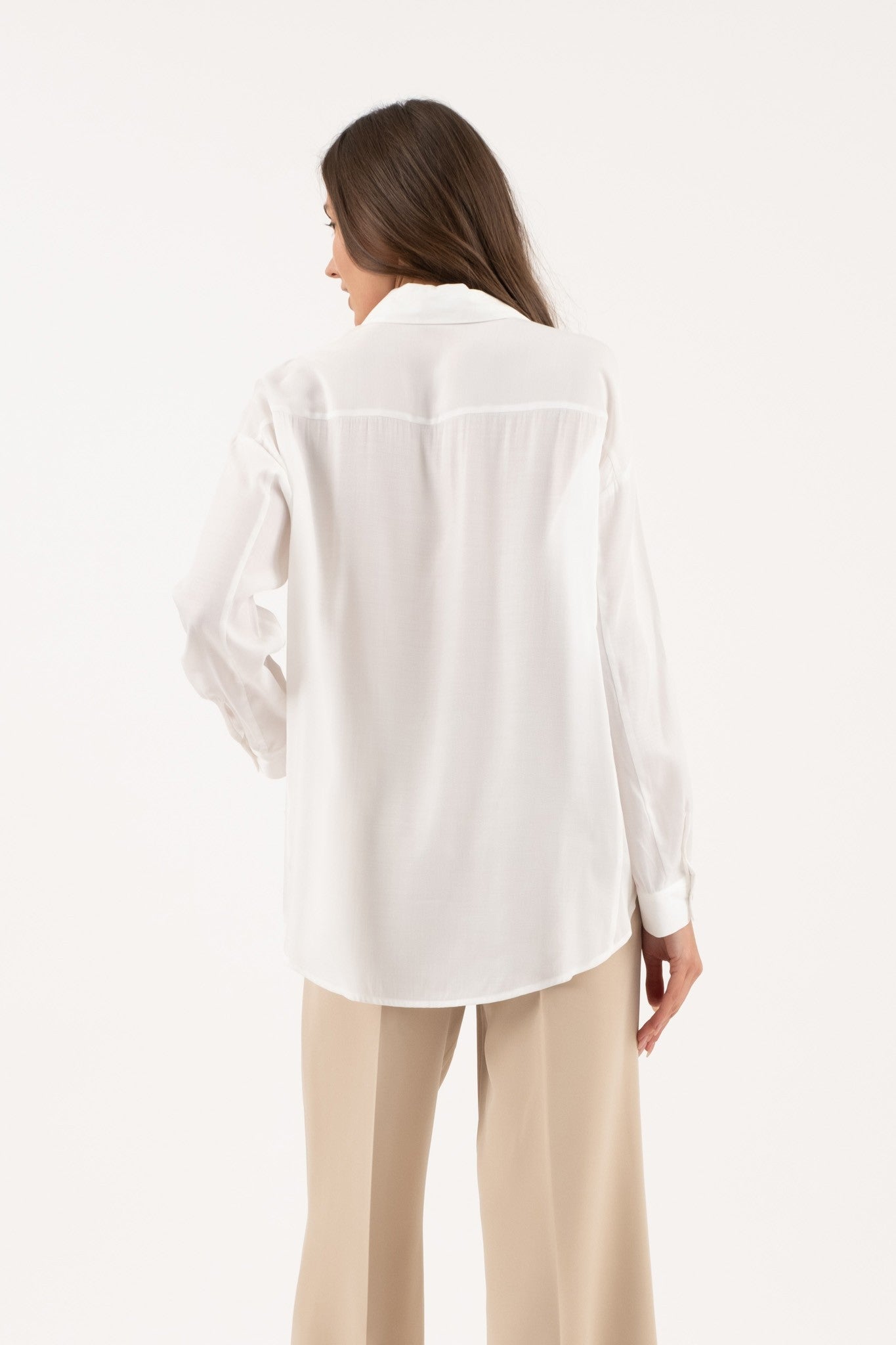 OVERSIZE WHITE BUTTON DOWN LS SHIRT