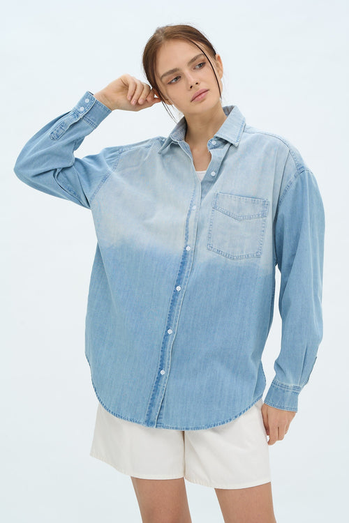 LIGHT DENIM OMBRE LONG SLEEVE