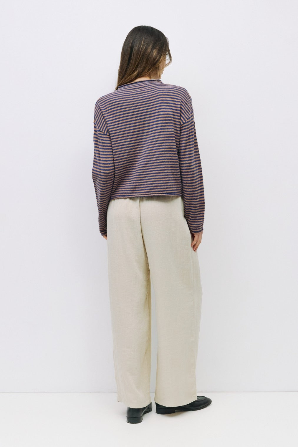 THE ELISA CARDIGAN (BROWN/NAVY)