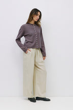 THE ELISA CARDIGAN (BROWN/NAVY)