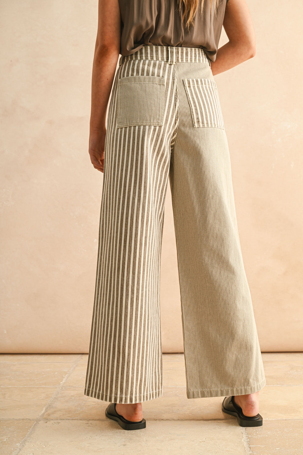 BROWN MIXED STRIPE PANTS