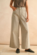 BROWN MIXED STRIPE PANTS