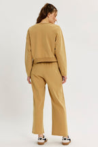 MINERAL WASH STONE BEIGE SWEAT SET