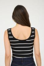 STRIPED SWEATER KNIT TANK BODYSUIT