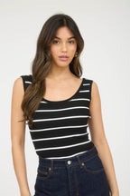 STRIPED SWEATER KNIT TANK BODYSUIT