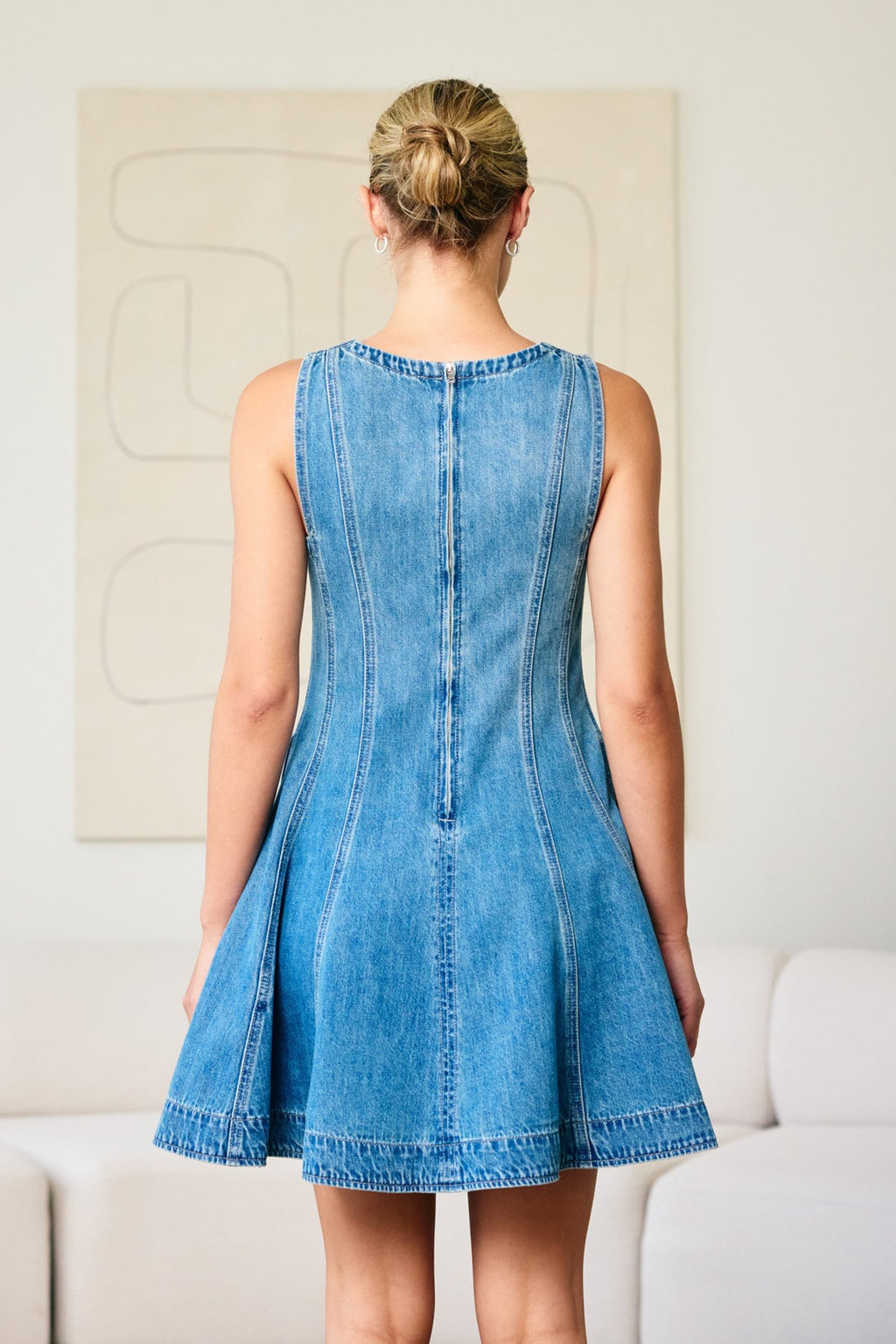 CONCERT READY DENIM MINI DRESS