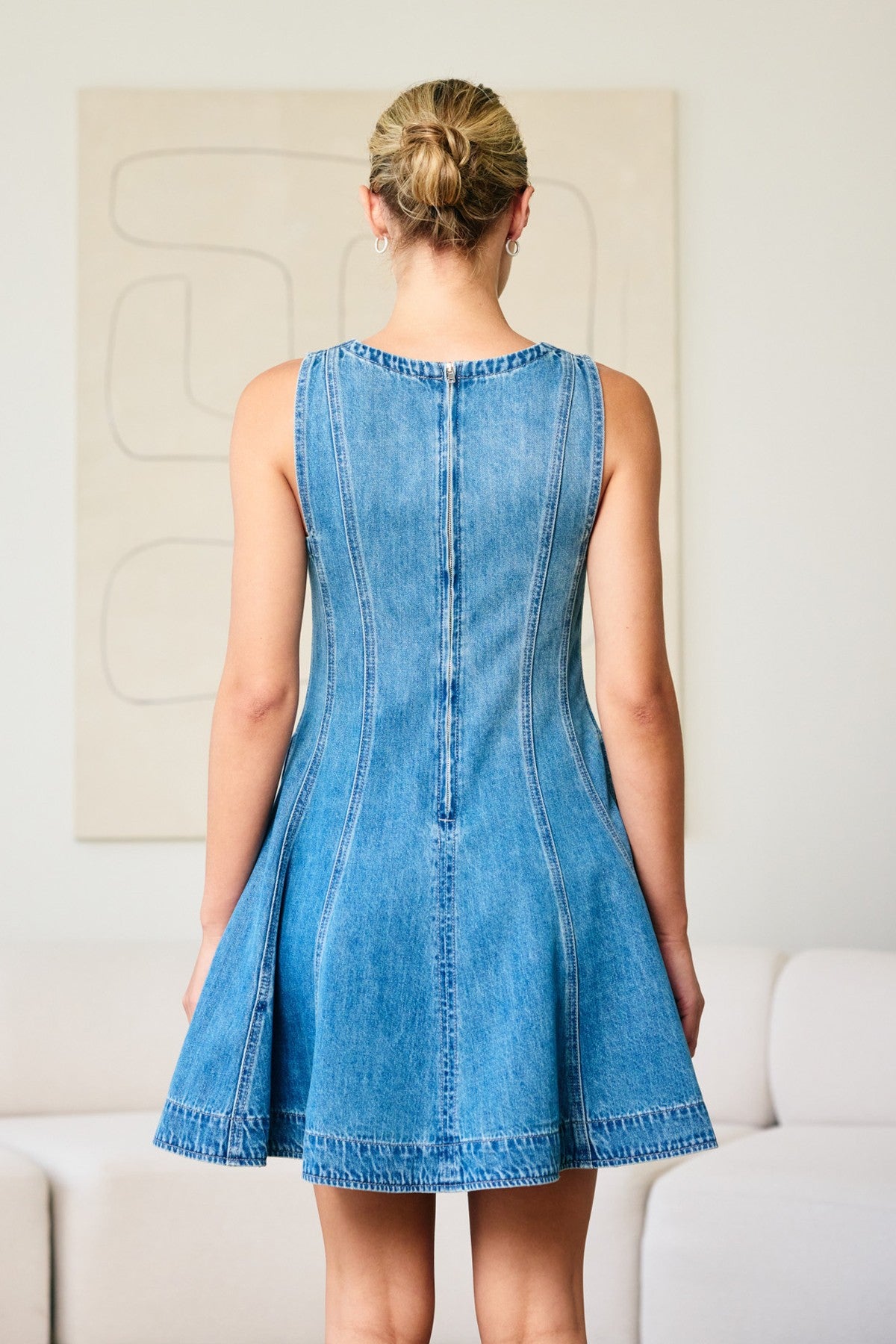 CONCERT READY DENIM MINI DRESS