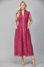 KATHY MERLOT SLEEVELESS LACE DRESS