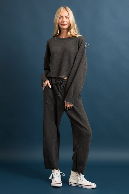 BRUSHED CHARCOAL SWEAT SET