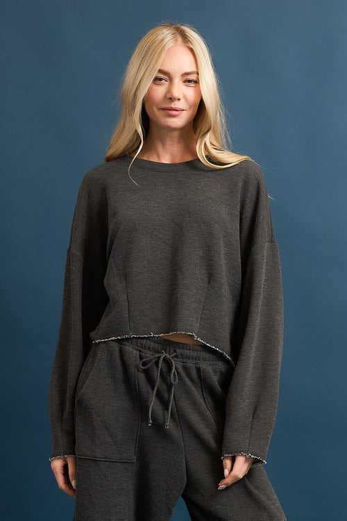 BRUSHED CHARCOAL SWEAT SET