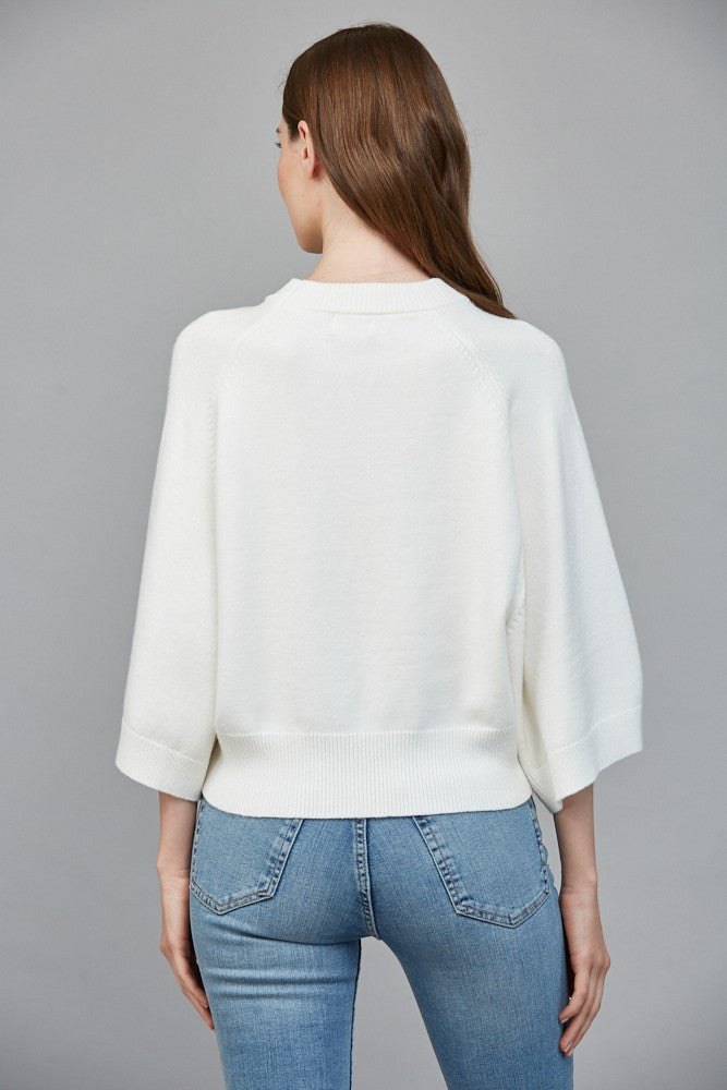 REGLAN SHORT WIDE SLEEVE CREWNECK SWEATER