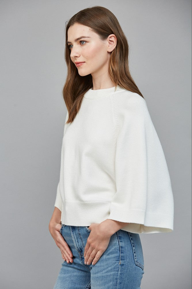 REGLAN SHORT WIDE SLEEVE CREWNECK SWEATER