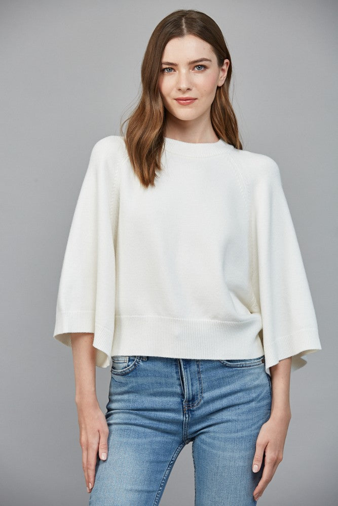 REGLAN SHORT WIDE SLEEVE CREWNECK SWEATER