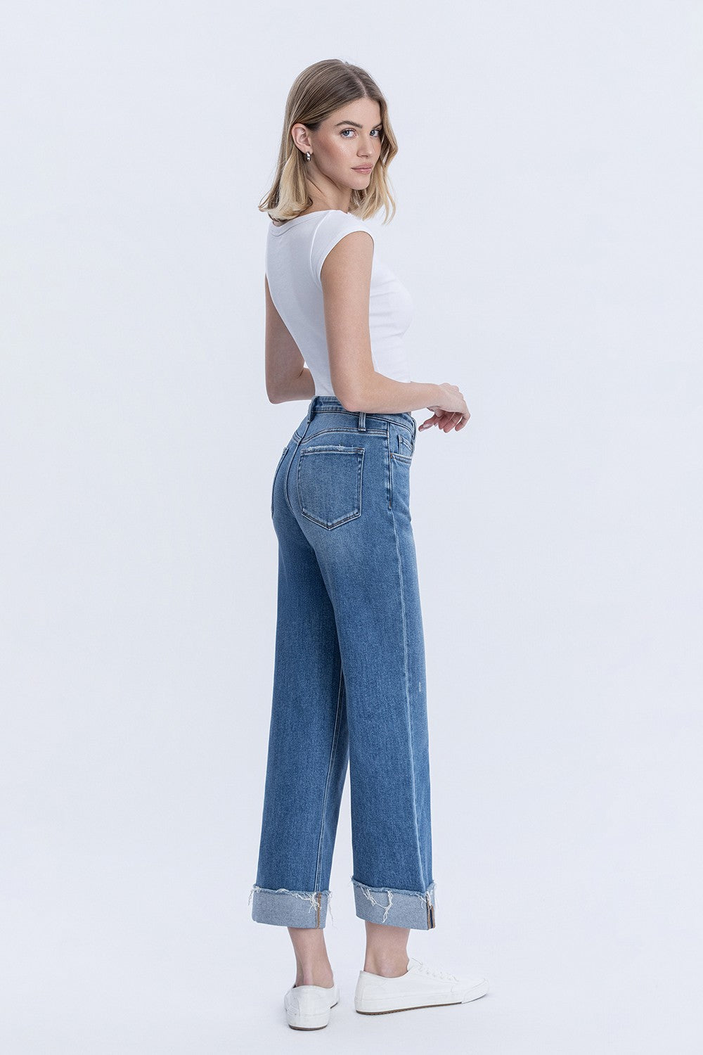 SABRINA HIGH RISE SLIM WIDE JEANS