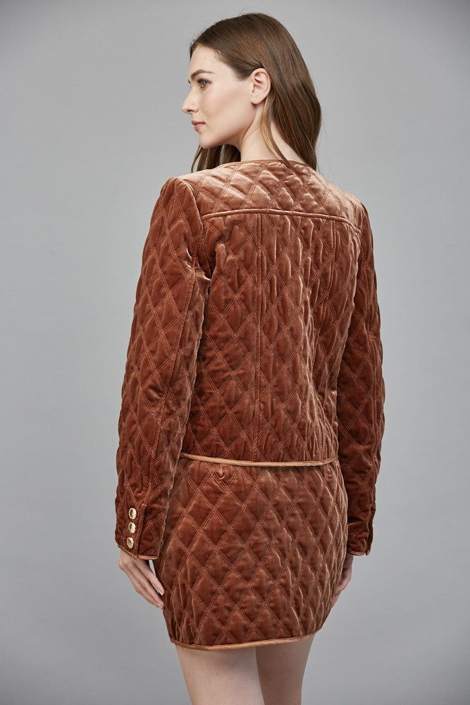 GOLDEN VELVET PADDED PUFF JACKET