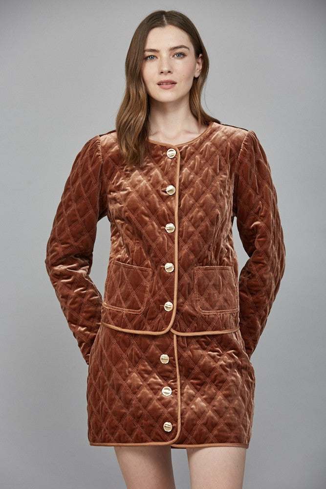 GOLDEN VELVET PADDED PUFF JACKET