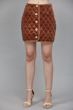 GOLDEN VELVET PUFF SKIRT