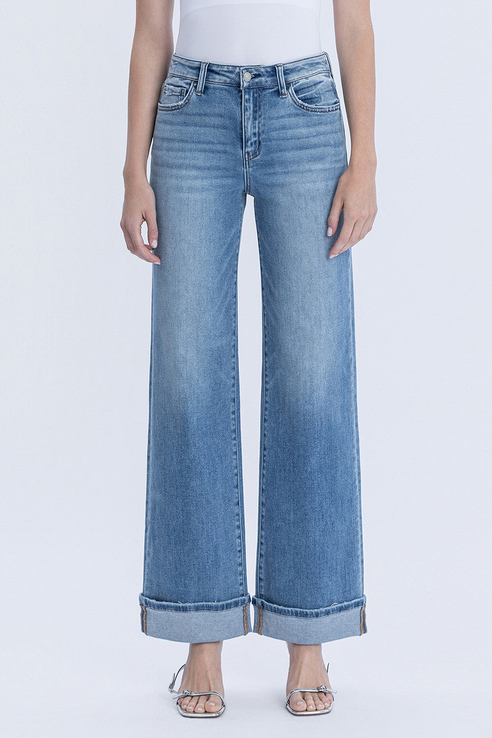 VERVET MALONE HIGH RISE CUFFED WIDE LEG JEAN