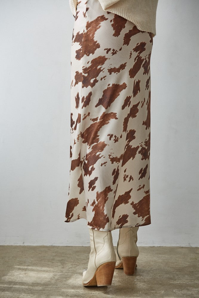 COW SATIN SKIRT