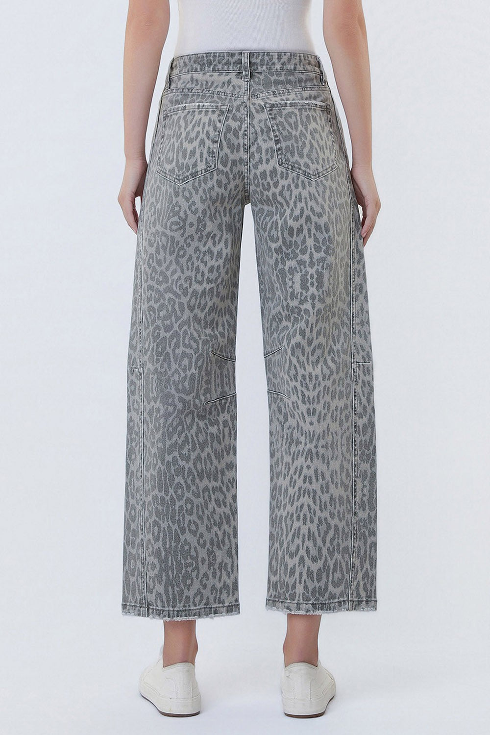 VERVET KATE LEOPARD BARREL PANTS
