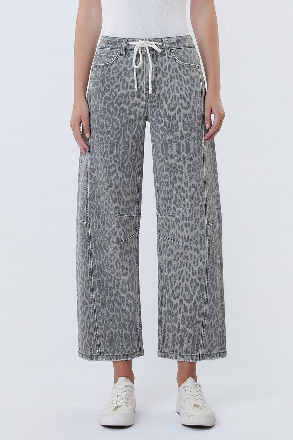 VERVET KATE LEOPARD BARREL PANTS