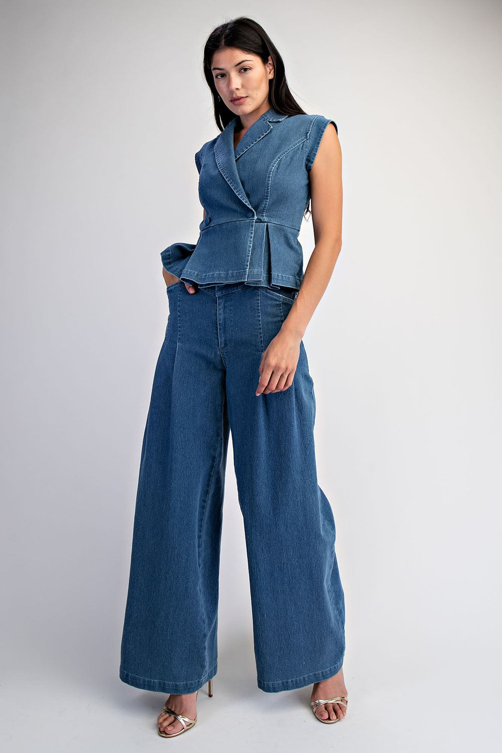 DAISY DENIM PLEAT PANT