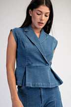DAISY DENIM WOVEN TOP