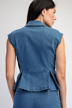 DAISY DENIM WOVEN TOP
